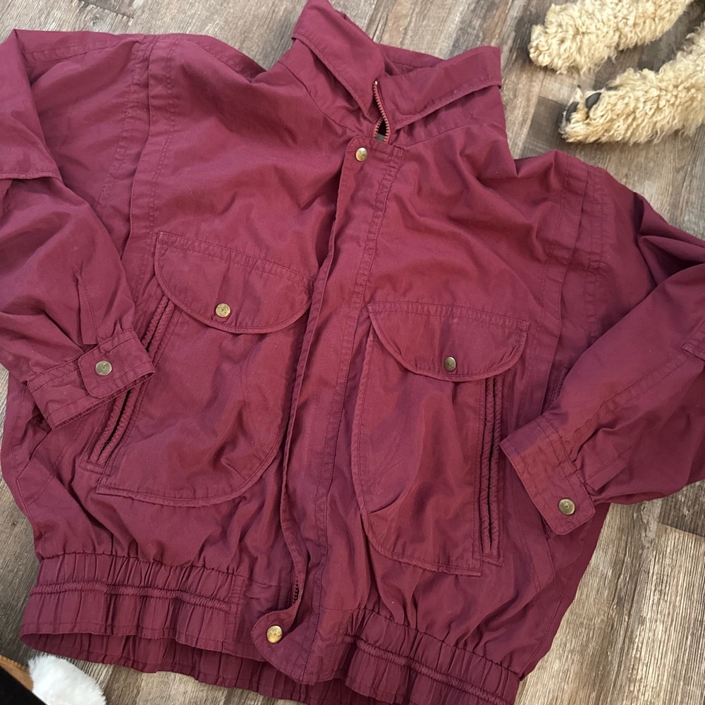 Burgundy Vintage Jacket with Pockets